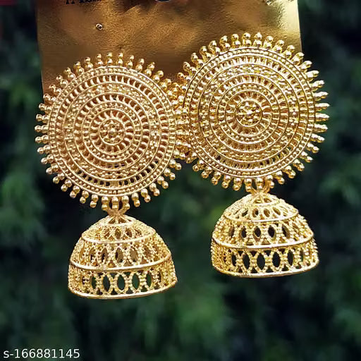 Golden round earrings