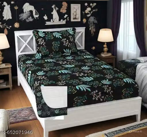 PREMIUM QUALITY SINGLE ELASTIC FITTED BEDSHEET WITH 1 PILLOW COVER