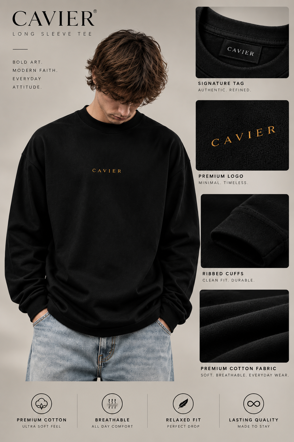 CAVIER® GOAT Long Sleeve Tee