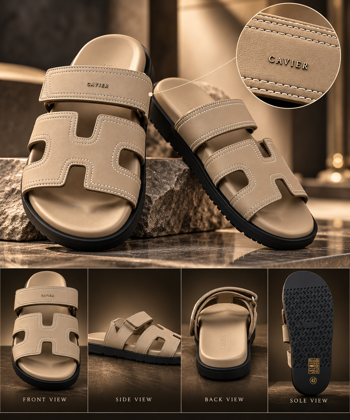 CAVIER ÉLAN™ - Premium Signature Slide Sandals