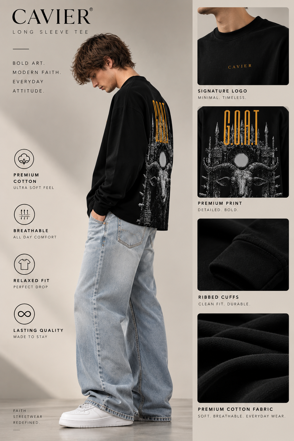 CAVIER® GOAT Long Sleeve Tee