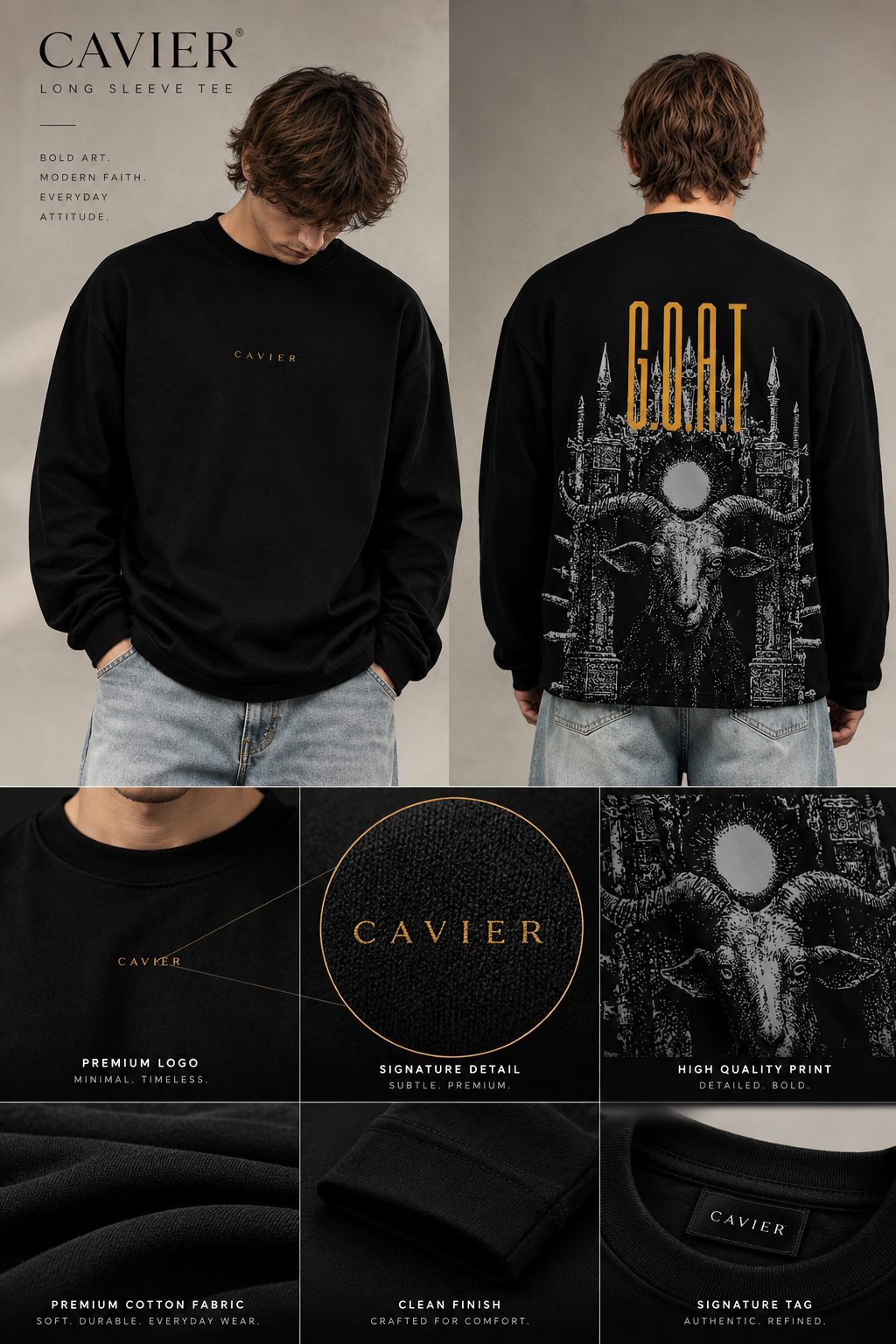 CAVIER® GOAT Long Sleeve Tee