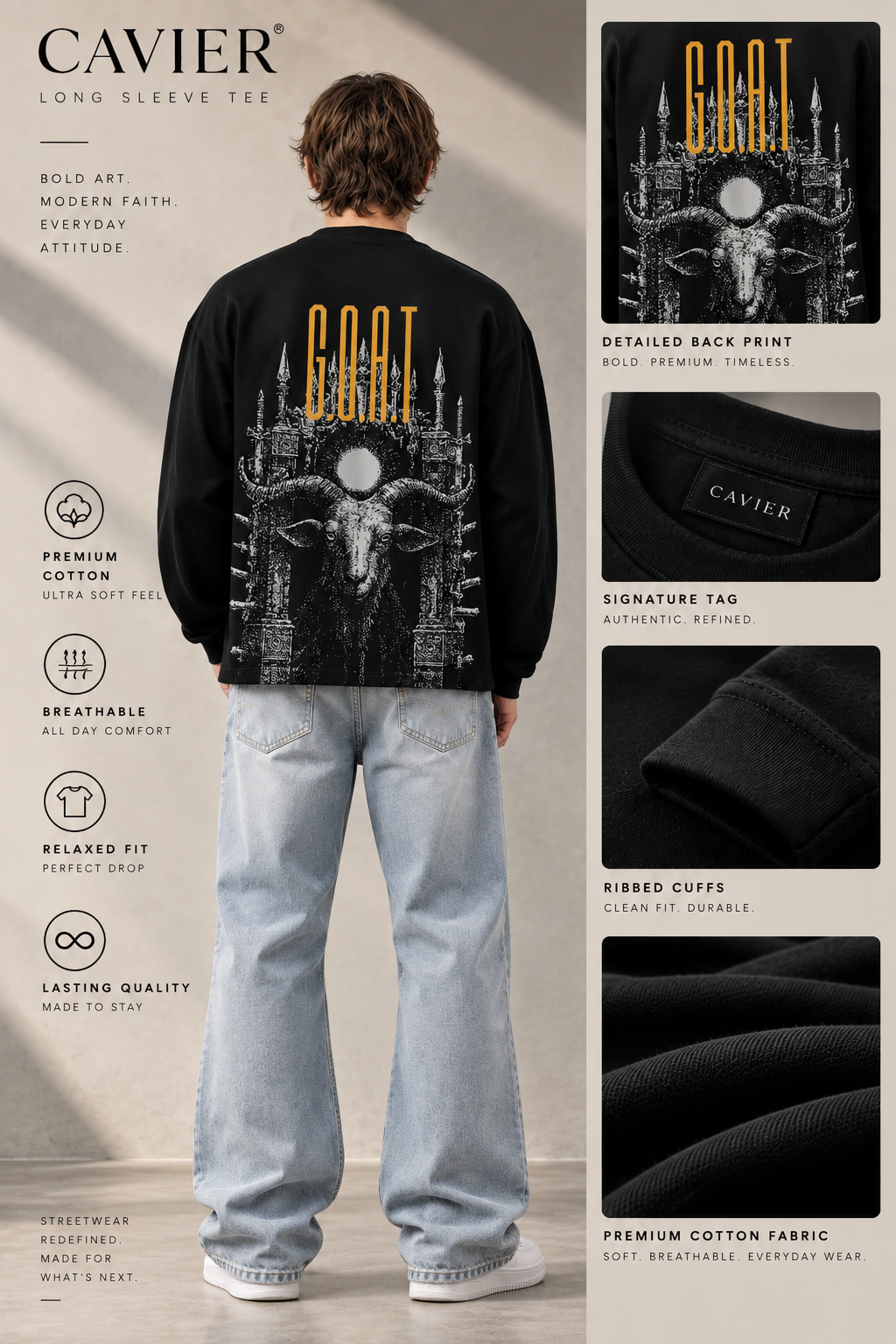CAVIER® GOAT Long Sleeve Tee