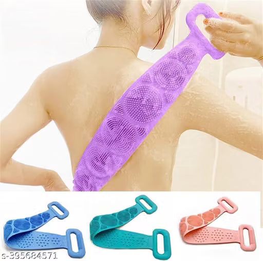 Silicone Body Back Scrubber Double Side Bathing Brush for Skin
