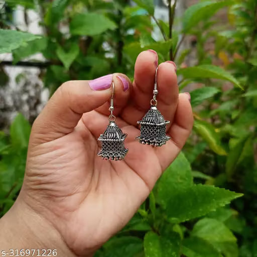 Antique Designer Oxidized Jhumka Earrings Combo Set of 2 pairs for beautiful girls & women